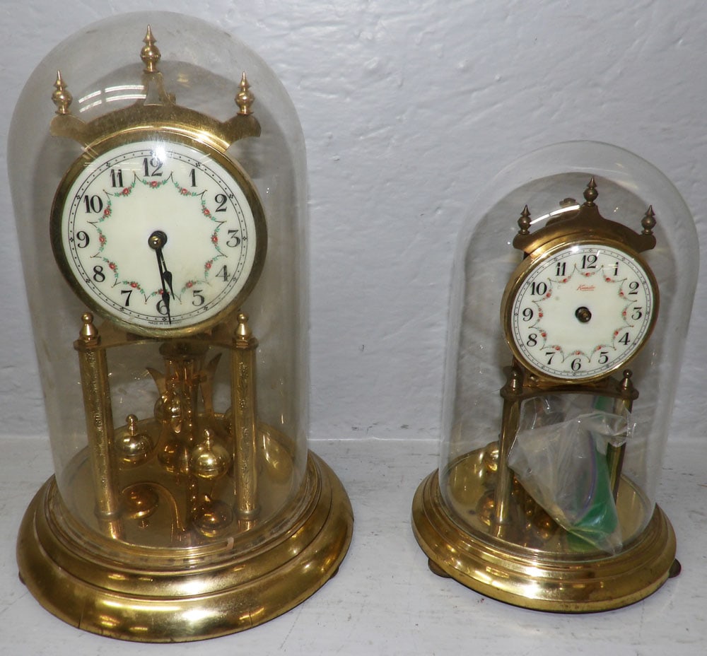 Two Brass & Glass Dome Anniversary Clocks (1 of 6)