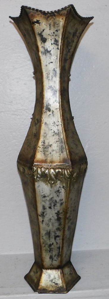 Large Painted Metal Vase (1 of 2)