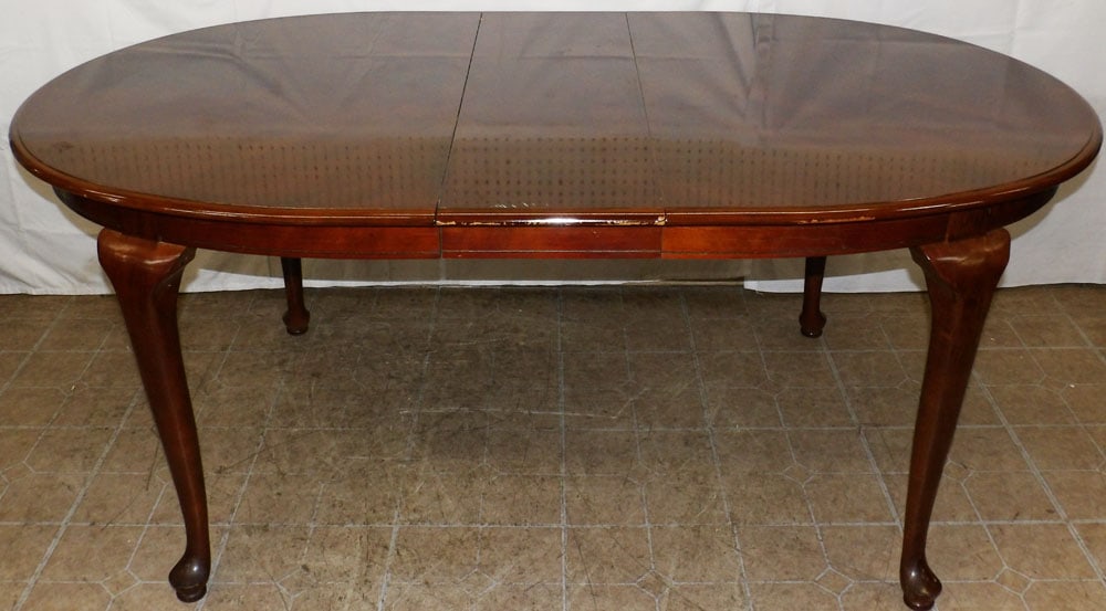 Cherry Oval Dining Table with One Leaf - 2