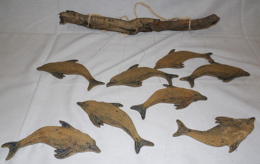 Driftwood & Pottery Dolphin Wind Chime (1 of 5)