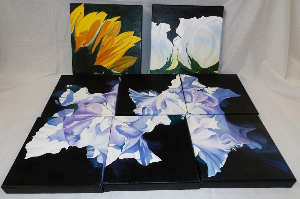 Lot of Small Oil Paintings, (Form Larger Image Together): Lot of Small Oil Paintings, (Form Larger Image Together). Up to 12" x 12" "ALL DESCRIPTIONS AND ANY CONDITION STATEMENT GIVEN BY LANGSTON AUCTION GALLERY ARE STRICTLY?OPINIONS?AND LANGSTON'S SHALL