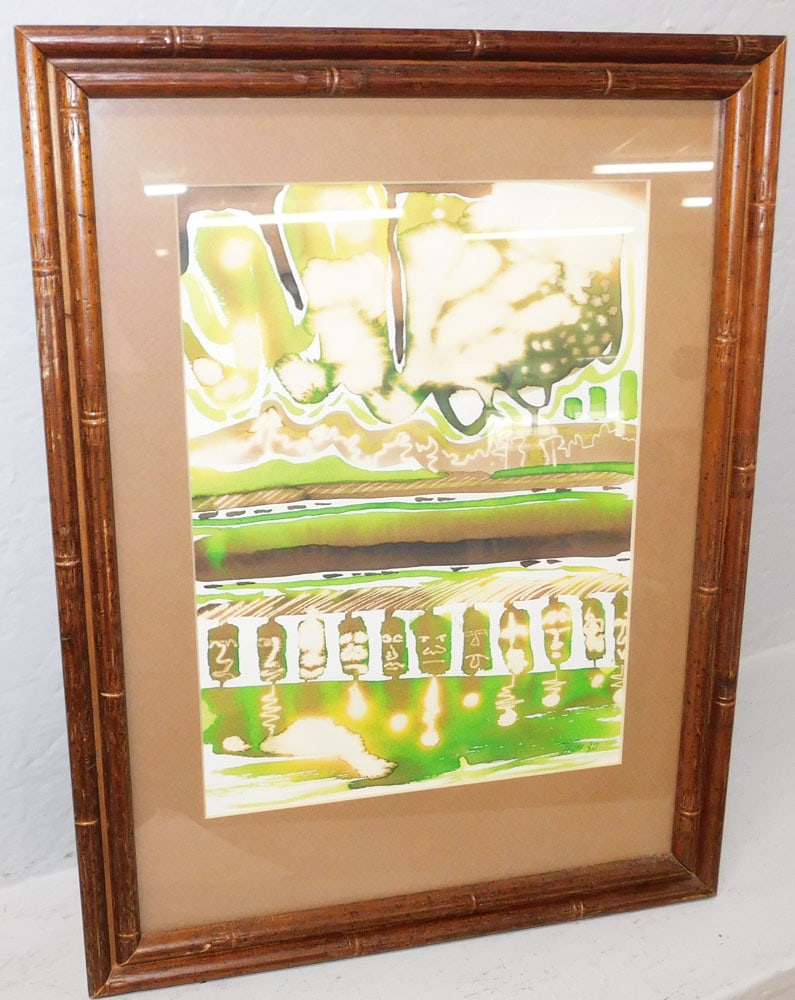 Framed Watercolor Artist Signed: Framed Watercolor Artist Signed. 17 3/4" x 13 3/4" "ALL DESCRIPTIONS AND ANY CONDITION STATEMENT GIVEN BY LANGSTON AUCTION GALLERY ARE STRICTLY?OPINIONS?AND LANGSTON'S SHALL HAVE NO RESPONSIBILITY