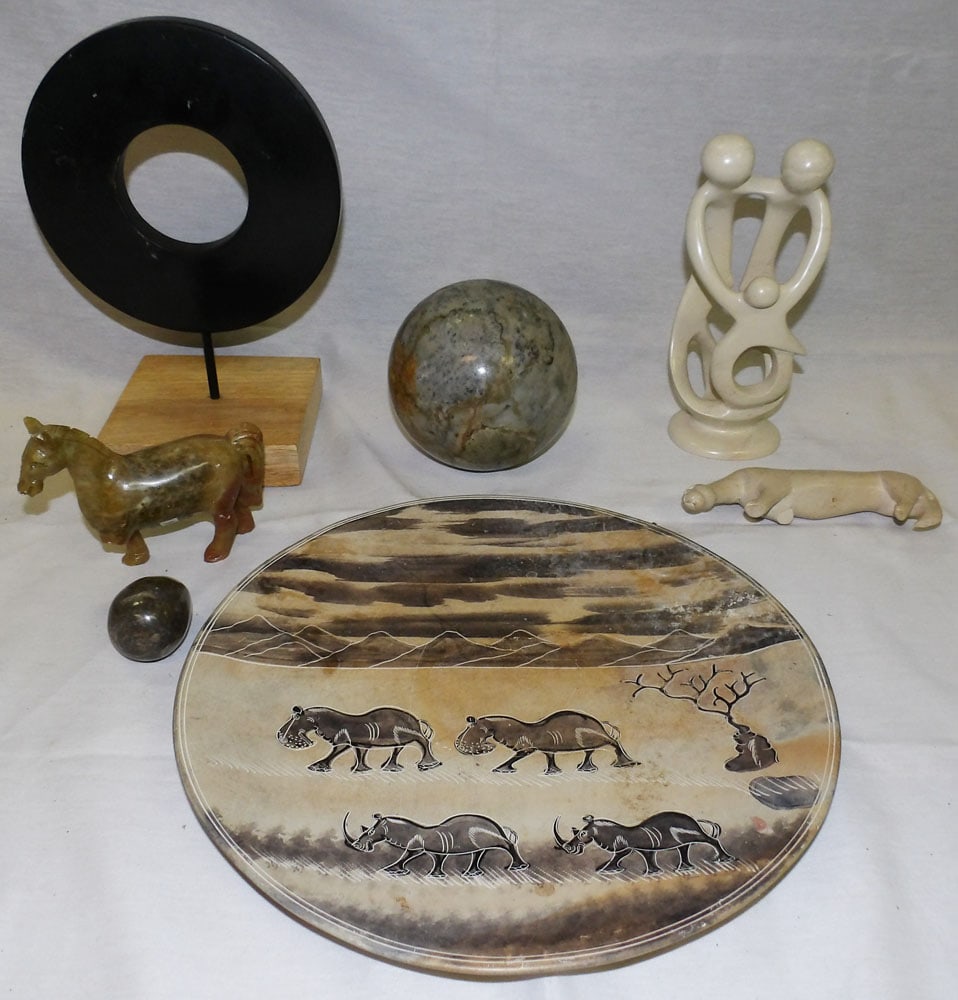Lot of Decorative Carved Stone & Marble Items (1 of 3)