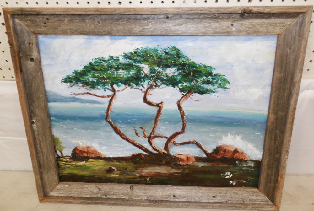 Framed Oil on Canvas Ocean Scene: Framed Oil on Canvas Ocean Scene. 22 1/2" x 28 1/4" ALL DESCRIPTIONS AND ANY CONDITION STATEMENT GIVEN BY LANGSTON AUCTION GALLERY ARE STRICTLY OPINIONS AND LANGSTON'S SHALL HAVE NO RESPONSIBILITY FOR