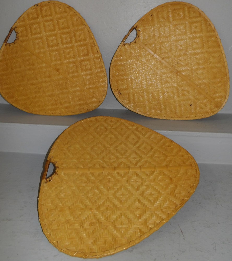 Three Bamboo Woven Fans (1 of 2)