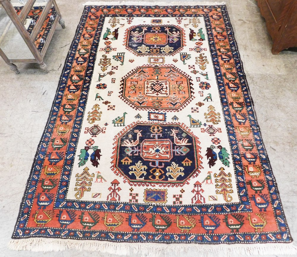 Antique 6' 6" x 9' 9" Hand Made Oriental Rug (1 of 9)