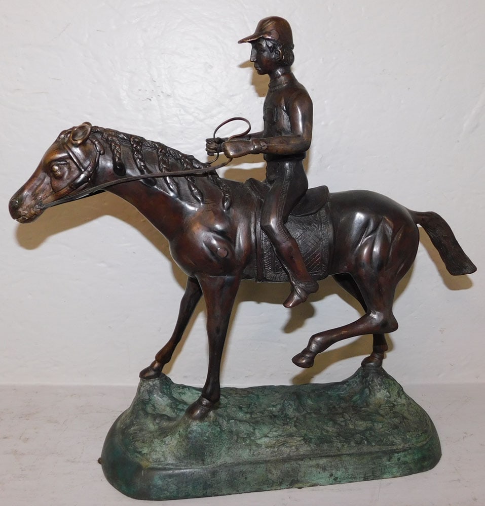 Bronze Sculpture of Horse & Jockey by Maitland Smith (1 of 4)
