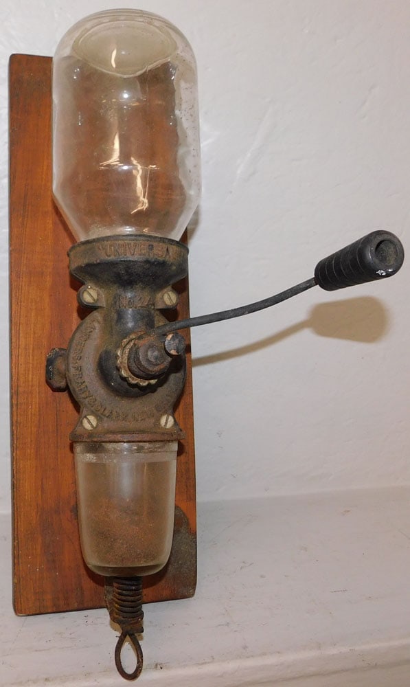 Antique Glass & Metal Coffee Mill by Lenders Frary & Clark, CT (1 of 5)