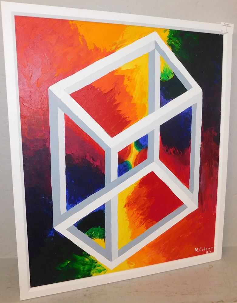 Framed Modern Acrylic on Board Artist Signed: Framed Modern Acrylic on Board Artist Signed . 25 1/2" x 21 1/2" ALL DESCRIPTIONS AND ANY CONDITION STATEMENT GIVEN BY LANGSTON AUCTION GALLERY ARE STRICTLY OPINIONS AND LANGSTON'S SHALL HAVE NO RESPO