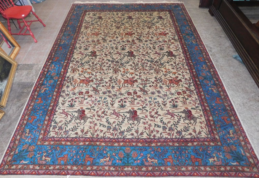 8' 2" x 11' 7" Hand Made Oriental Rug: 8' 2" x 11' 7" Hand Made Oriental Rug. ALL DESCRIPTIONS AND ANY CONDITION STATEMENT GIVEN BY LANGSTON AUCTION GALLERY ARE STRICTLY OPINIONS AND LANGSTON'S SHALL HAVE NO RESPONSIBILITY FOR ERRORS OR