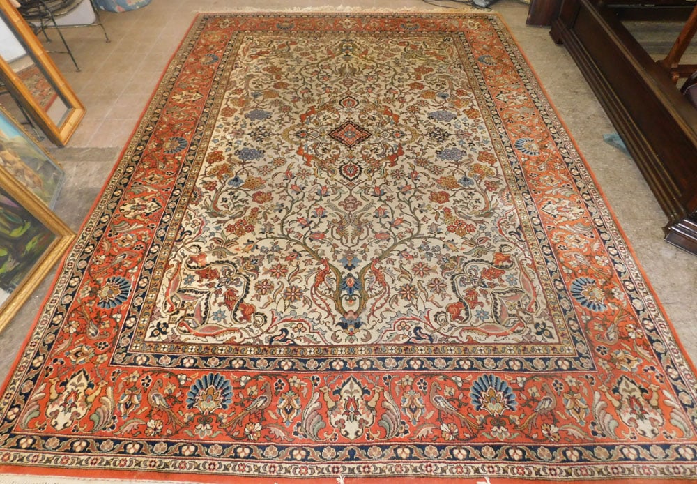 9' x 12' 7" Hand Made Oriental Rug: 9' x 12' 7" Hand Made Oriental Rug. ALL DESCRIPTIONS AND ANY CONDITION STATEMENT GIVEN BY LANGSTON AUCTION GALLERY ARE STRICTLY OPINIONS AND LANGSTON'S SHALL HAVE NO RESPONSIBILITY FOR ERRORS OR