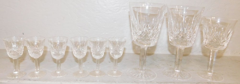 Nine Pieces of Waterford Crystal Stemware, "Lismore" (1 of 3)