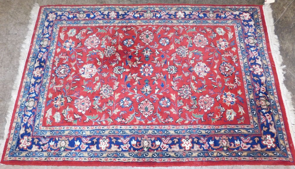 4' 1" x 6' 2" Hand Made Oriental Rug: 4' 1" x 6' 2" Hand Made Oriental Rug . ALL DESCRIPTIONS AND ANY CONDITION STATEMENT GIVEN BY LANGSTON AUCTION GALLERY ARE STRICTLY OPINIONS AND LANGSTON'S SHALL HAVE NO RESPONSIBILITY FOR ERRORS OR