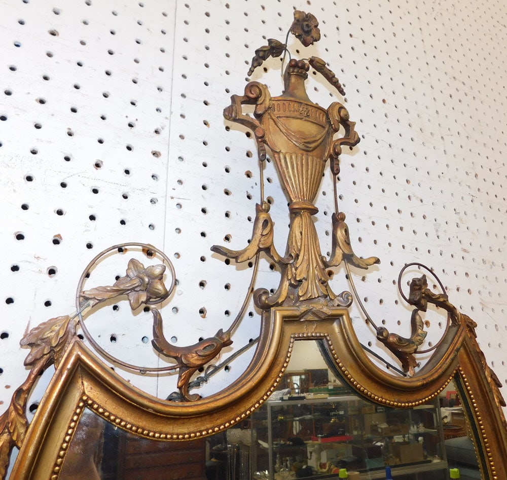 Antique Gilded Frame Shield Form Mirror - 3