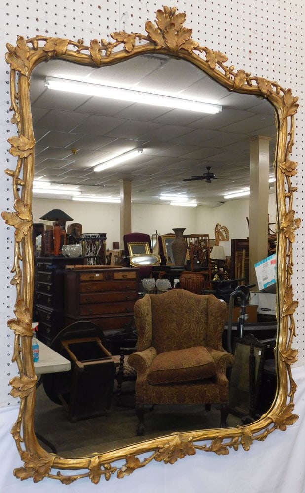 Antique Gilded Frame Acorn & Oak Leaf Mirror by D. Milch & Son (1 of 9)
