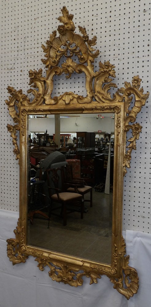 Ornate Gilded Wood Framed Bevel Edge Mirror (1 of 6)