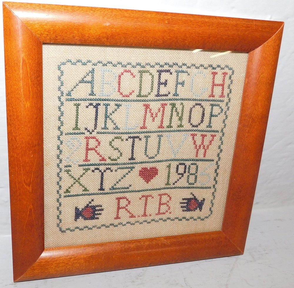 Framed Needlework Sampler (1 of 3)
