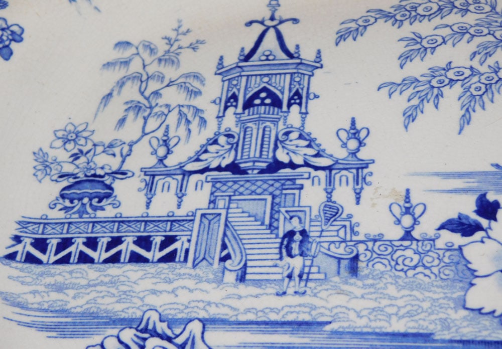 Antique Blue Transfer Platter - 2