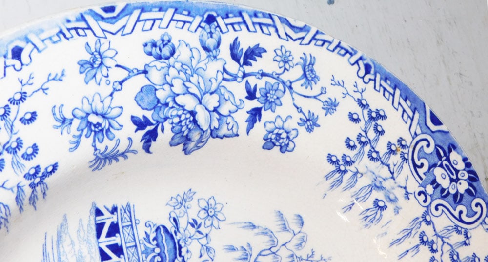 Antique Blue Transfer Platter - 4