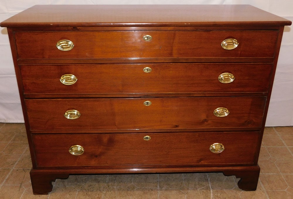19th Century Walnut Four Drawer Chest: 19th Century Walnut Four Drawer Chest . 37 1/2" H 50" W 21" D ALL DESCRIPTIONS AND ANY CONDITION STATEMENT GIVEN BY LANGSTON AUCTION GALLERY ARE STRICTLY OPINIONS AND LANGSTON'S SHALL HAVE NO RESPONSI