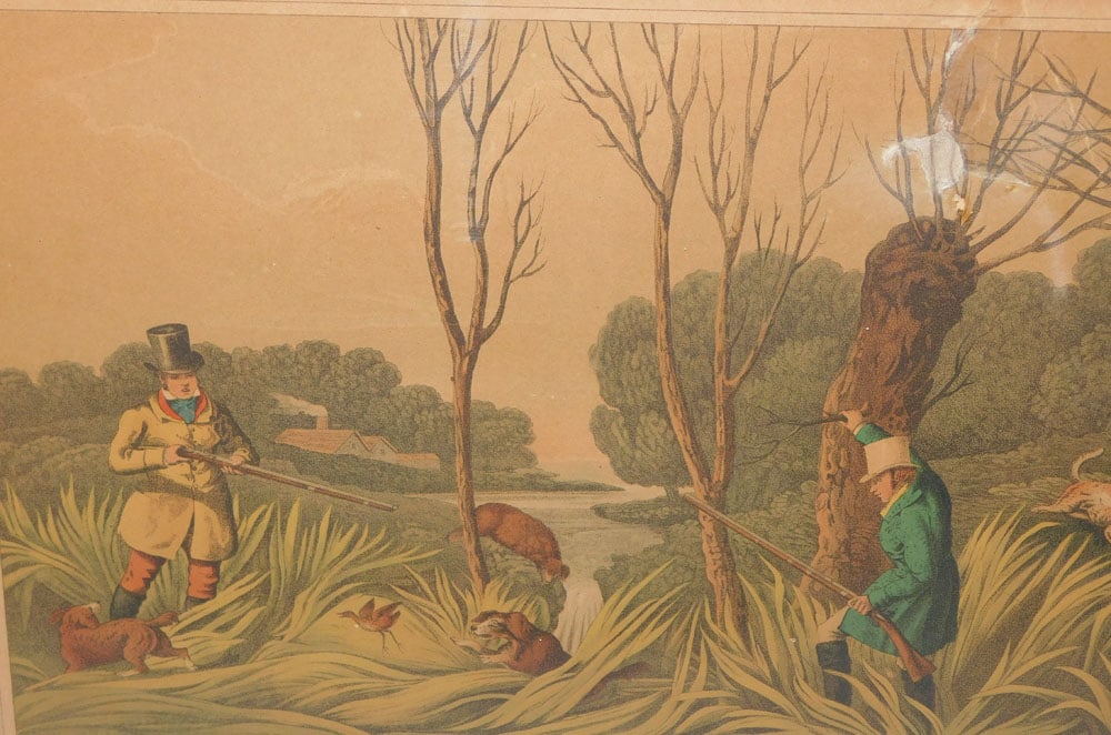 Three Framed Hand Colored Hunt Scene Engravings - 8