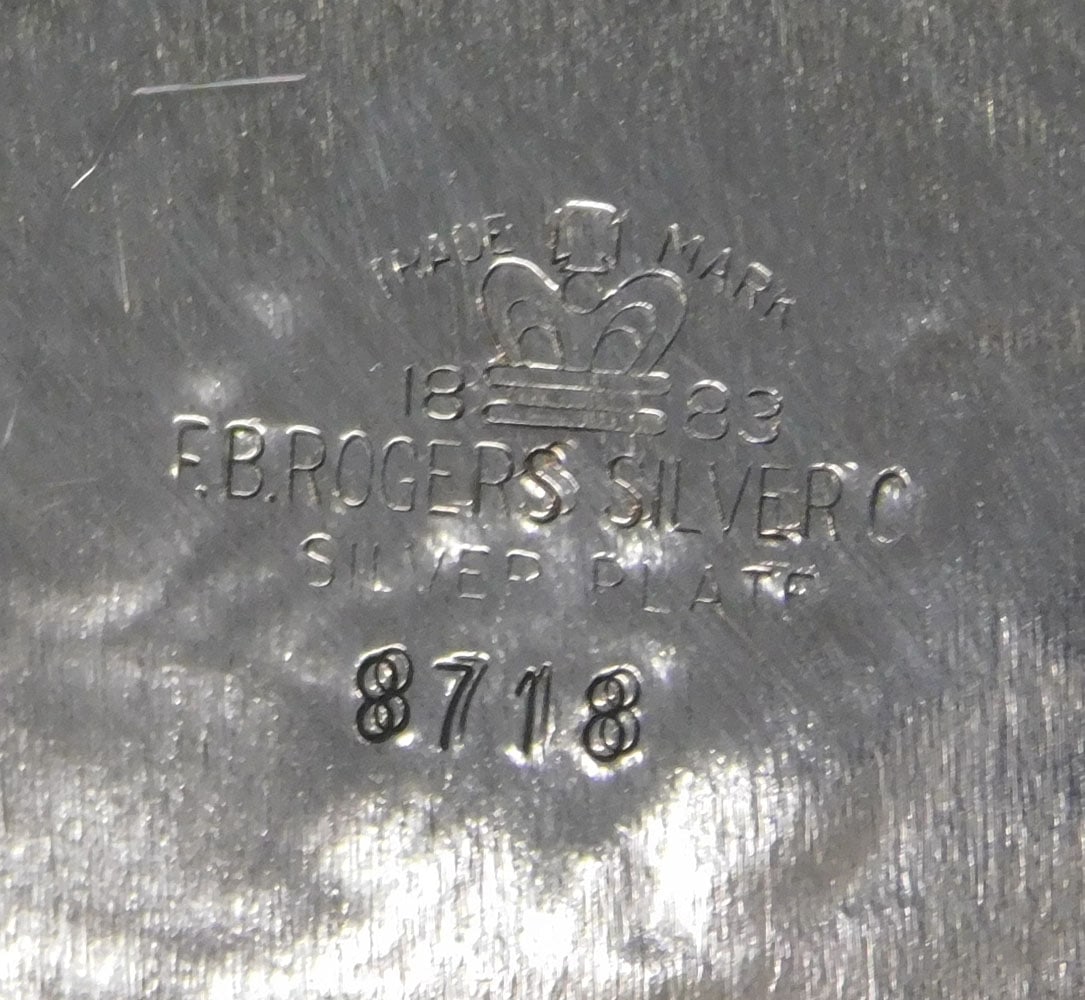 Silver on Copper Serving Tray with Grape & Cable Border - 4
