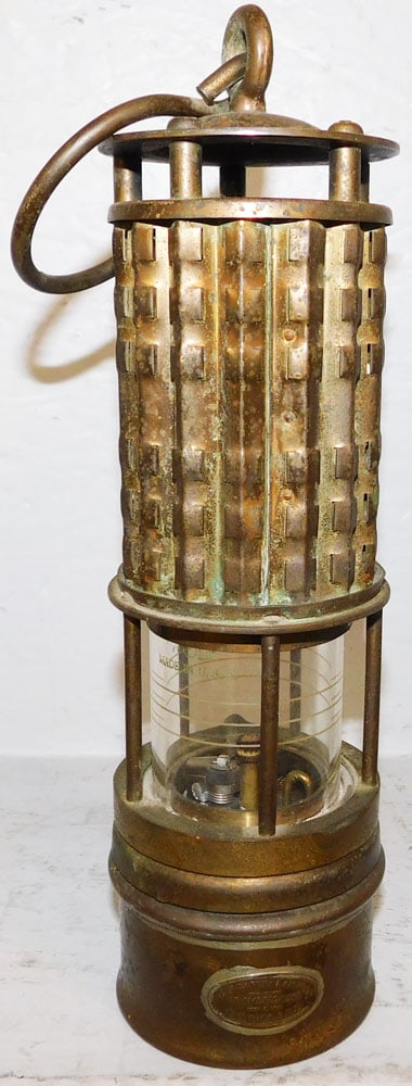 Antique Brass Miner's Lantern by Wolf Safety Lamp, NY (1 of 3)