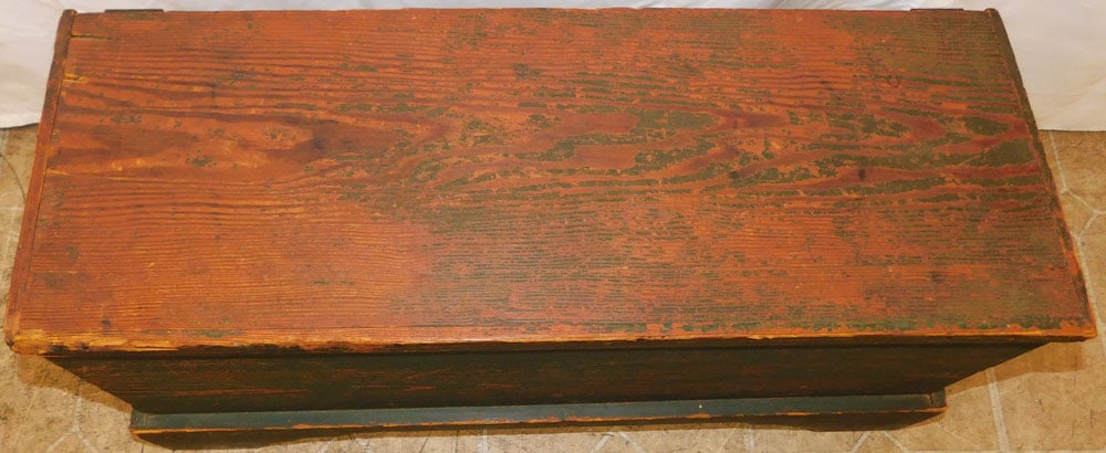 Antique Painted Heart Pine Box - 2