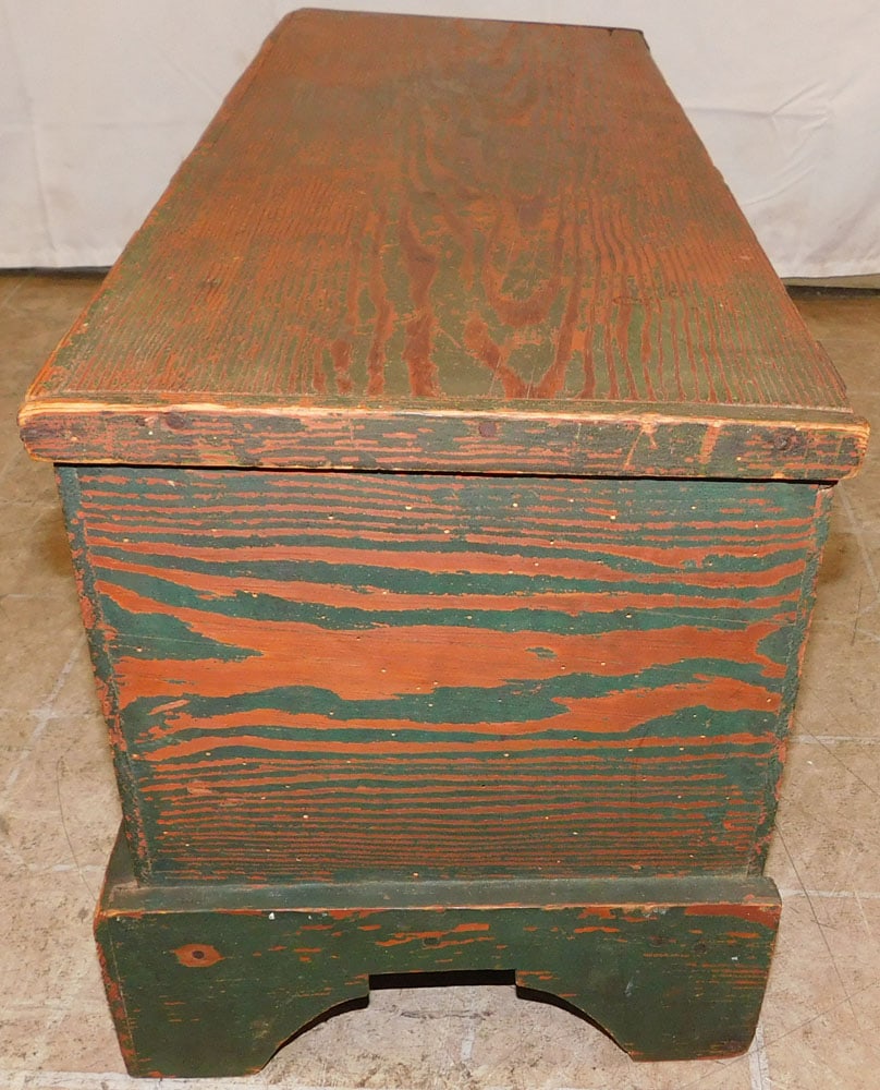 Antique Painted Heart Pine Box - 4