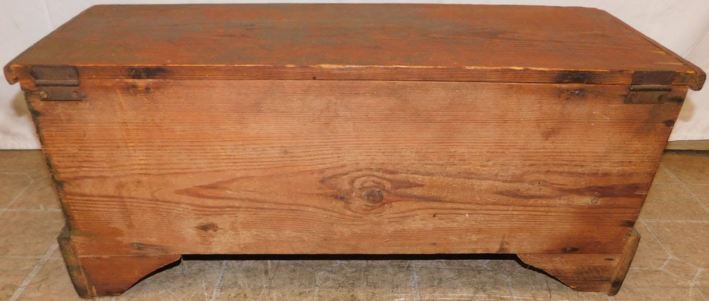 Antique Painted Heart Pine Box - 5