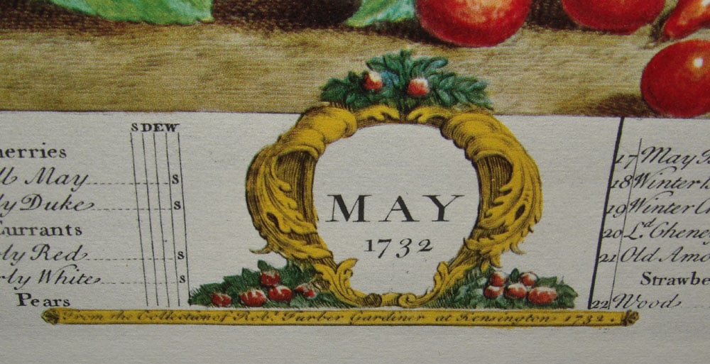 Two Framed Hand Colored Fruit Month Engravings - 3
