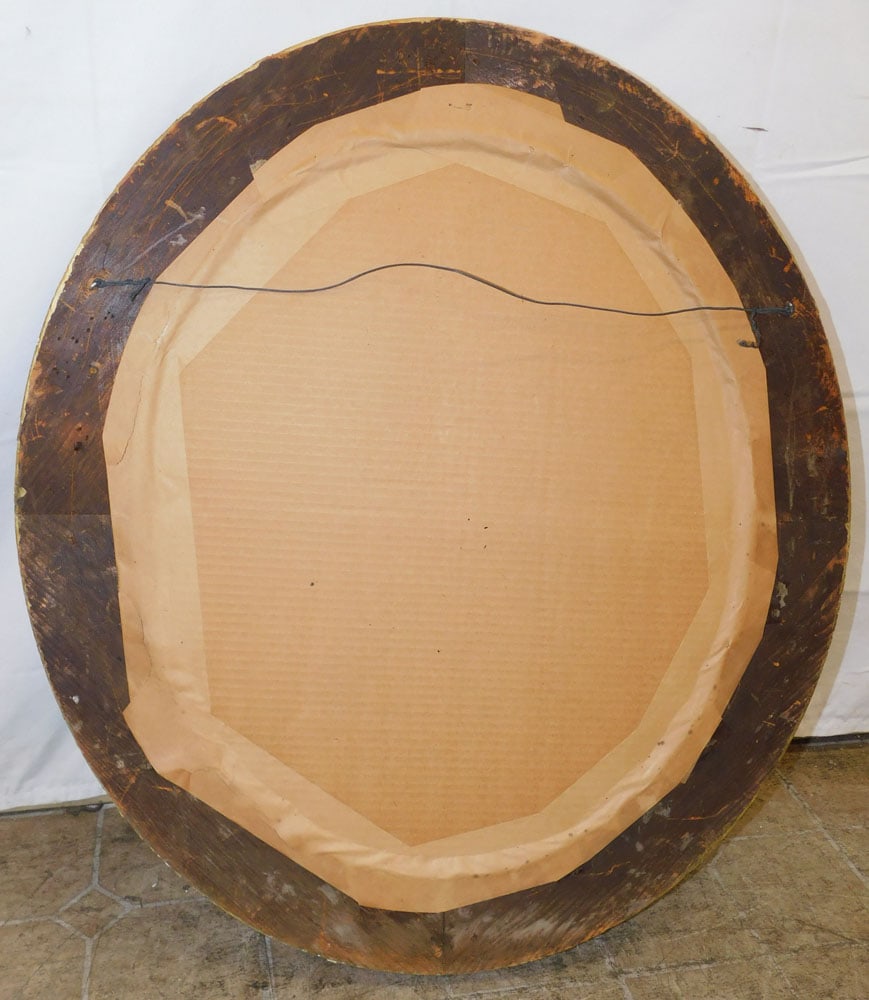Antique Oval Gilded Shadowbox Frame Mirror - 5