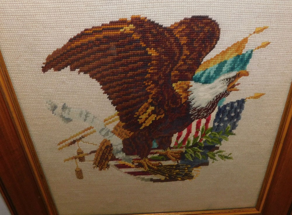 Framed Needlework with Eagle Motif - 2