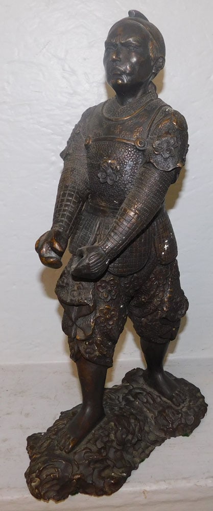 Bronze Sculpture of Oriental Warrior, Missing Weapon (1 of 3)