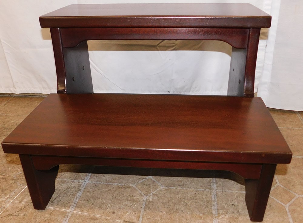 Mahogany Bed Steps with Brass Handles (1 of 6)