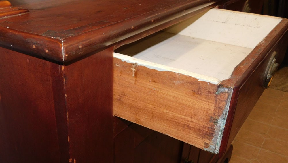 Antique Two Piece Pine Step Back Cupboard - 3