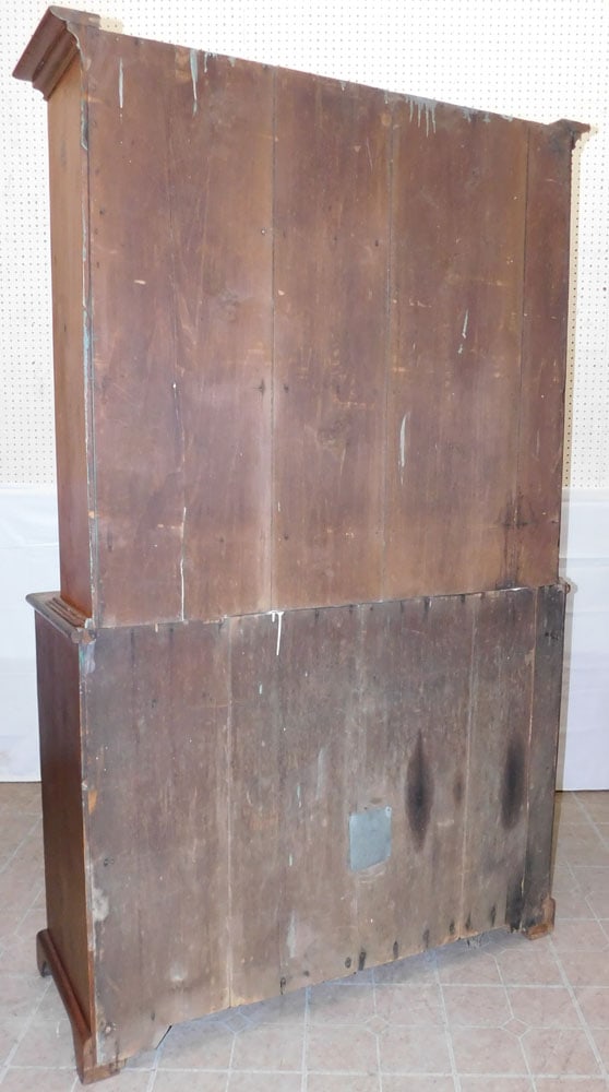 Antique Two Piece Pine Step Back Cupboard - 5