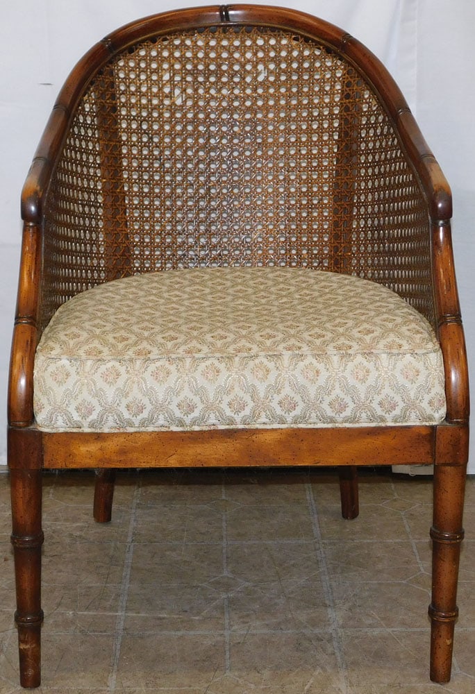 Cherry Faux Bamboo & Cane Arm Chair (1 of 8)