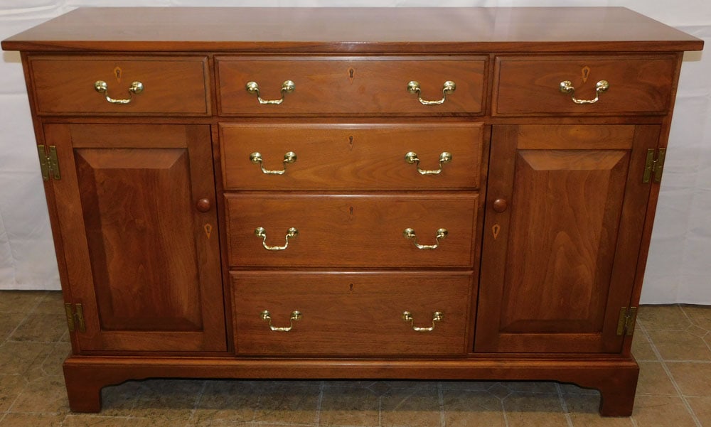 Bench Made Walnut Sideboard: Bench Made Walnut Sideboard . 35 3/4" H 54" W 18" D ALL DESCRIPTIONS AND ANY CONDITION STATEMENT GIVEN BY LANGSTON AUCTION GALLERY ARE STRICTLY OPINIONS AND LANGSTON'S SHALL HAVE NO RESPONSIBILITY FOR