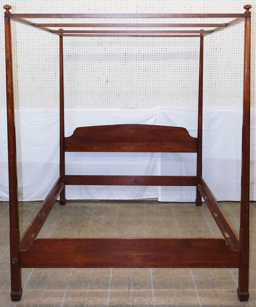 Cherry Pencil Post Queen Size Bed with Canopy & Rails by Harden (1 of 6)