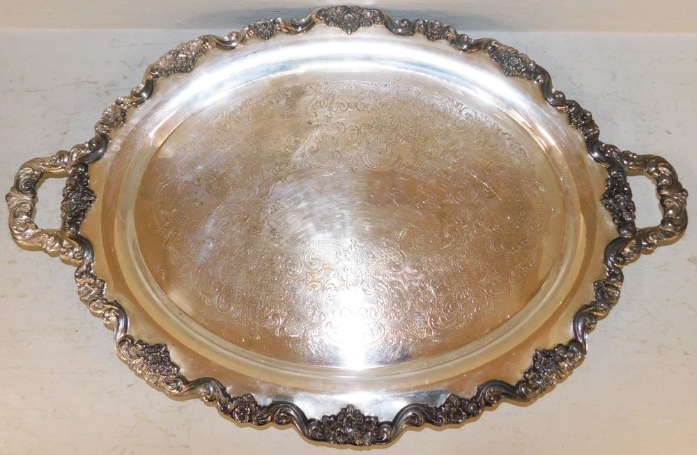 Oval Silverplated Serving Tray - 2