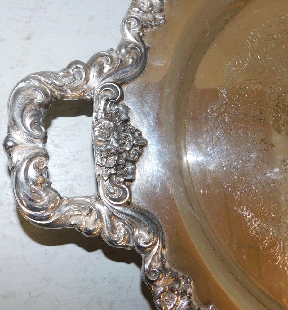 Oval Silverplated Serving Tray - 3
