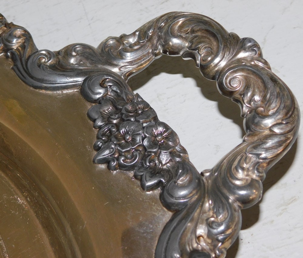 Oval Silverplated Serving Tray - 4