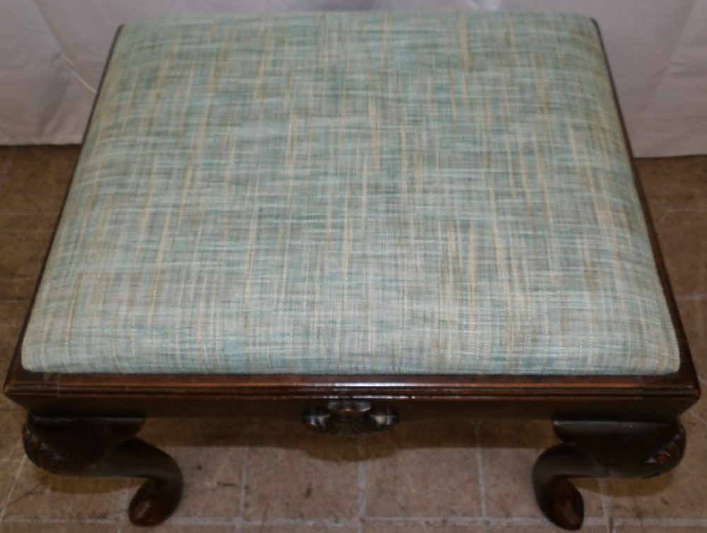 Antique Walnut Upholstered Top Bench  - 2