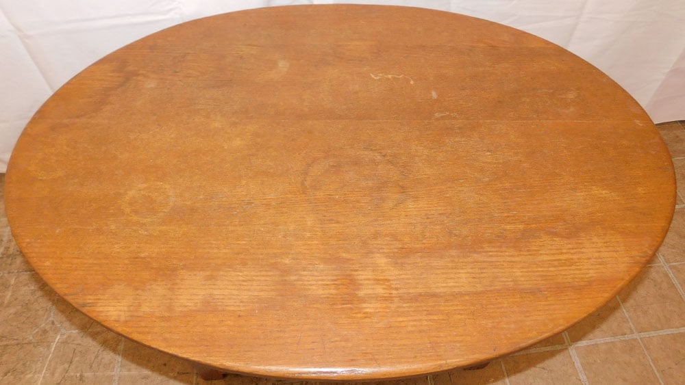Antique Pegged Oak Tea Table - 3