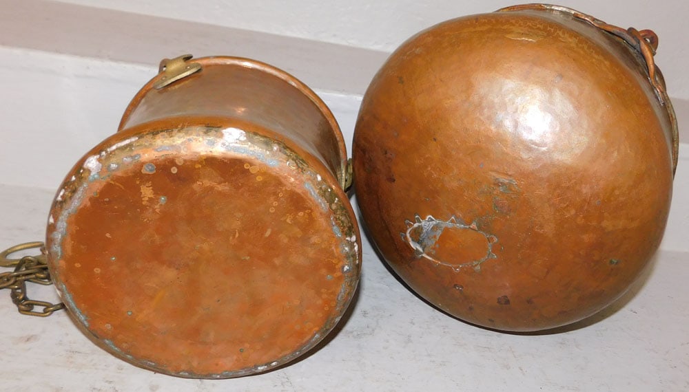 Two Antique Copper Buckets - 3