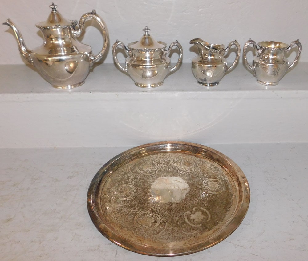 Five Piece Silverplated Tea Service (1 of 18)