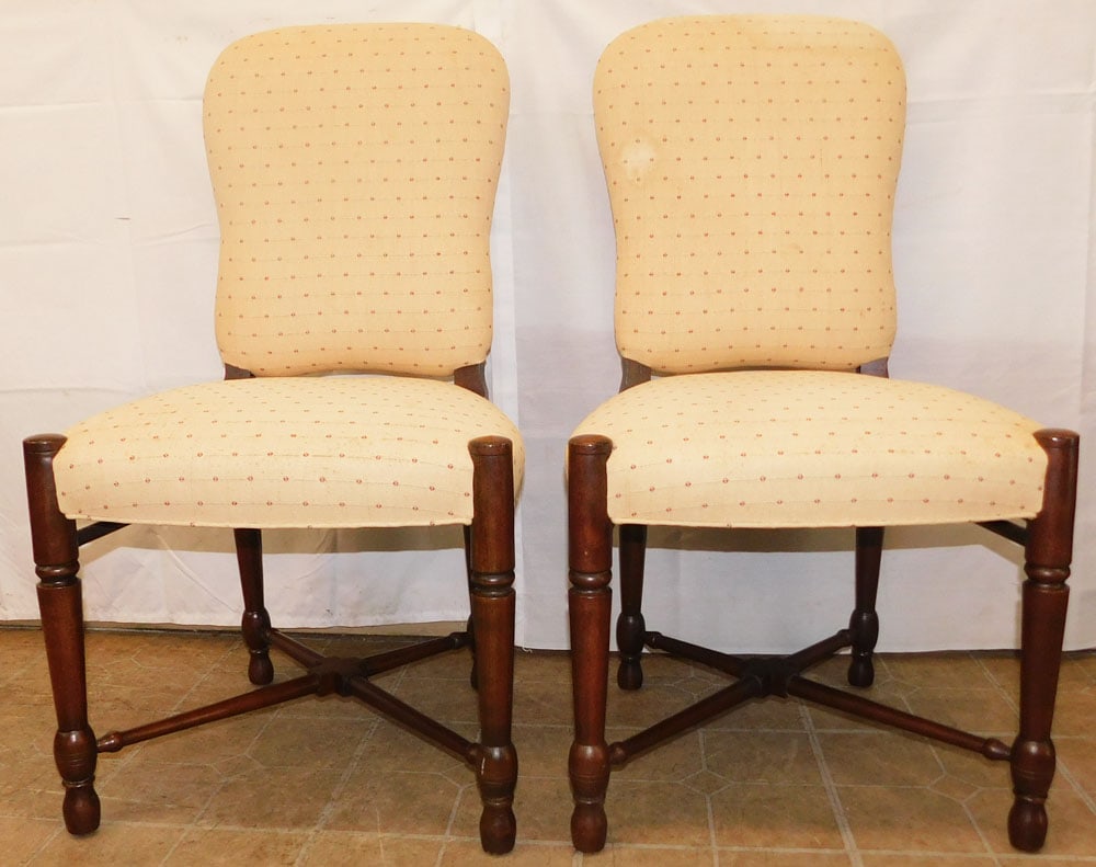 Pair of Mahogany & Upholstered Side Chairs by Hickory Chair (1 of 6)
