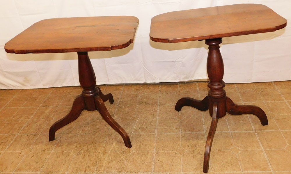 Pair of 19th Century Mahogany Tilt Top Candlestands (1 of 4)