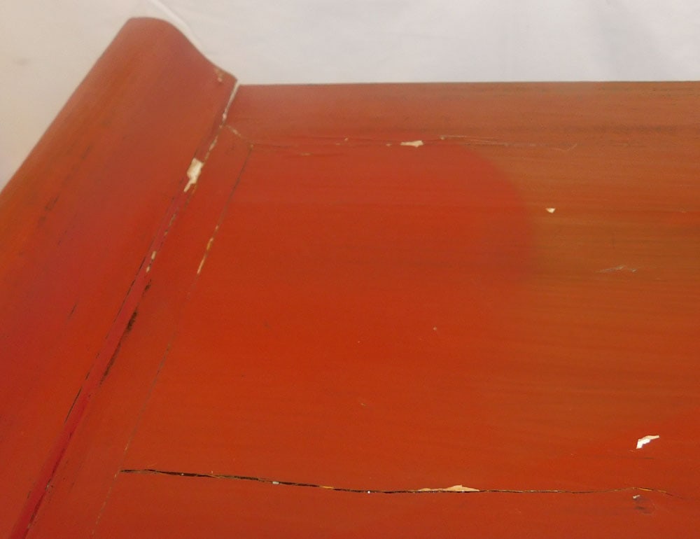 Oriental Red Lacquered Two Drawer Console - 4